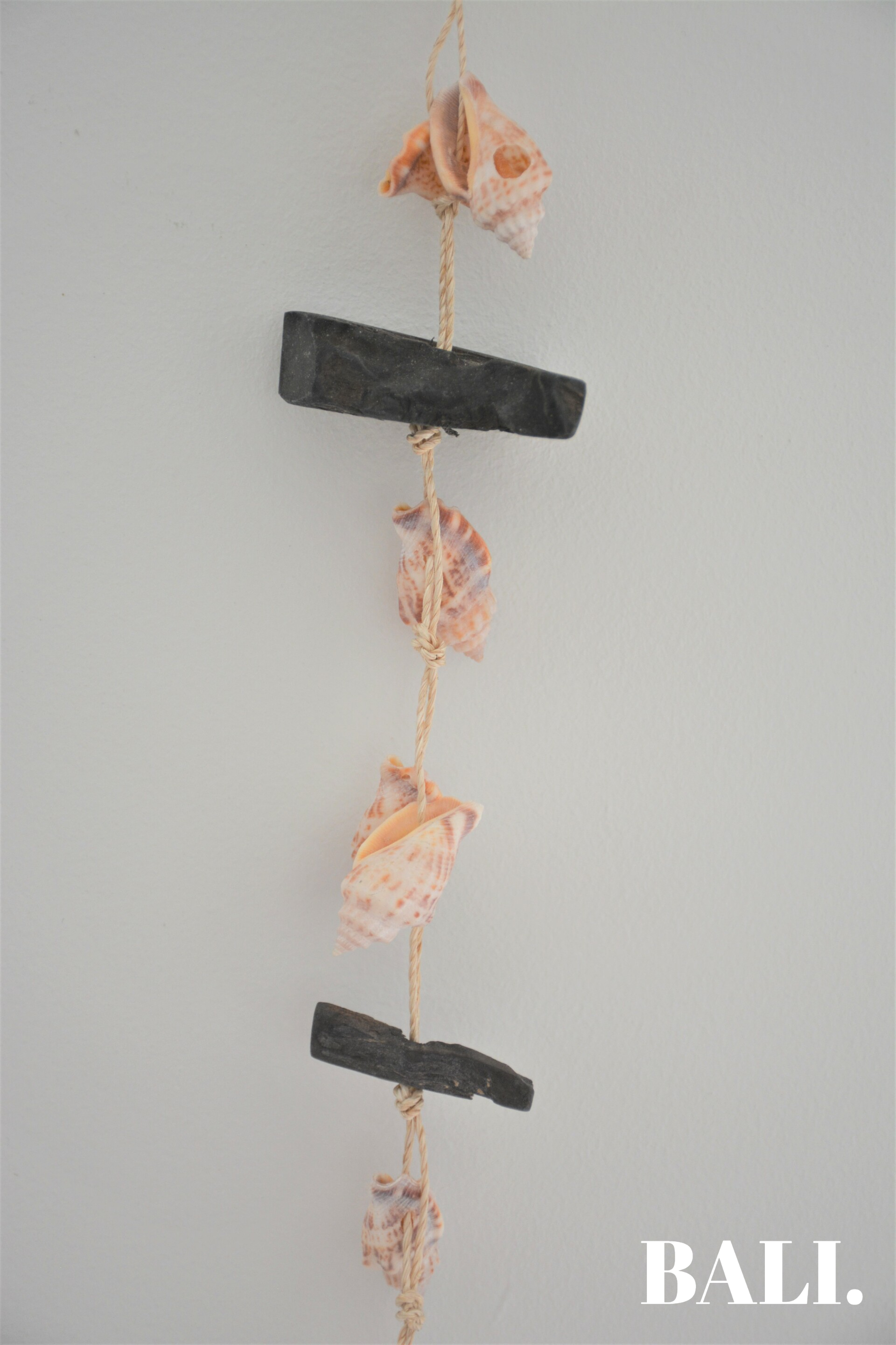 Schelpentouw - naturel zwart