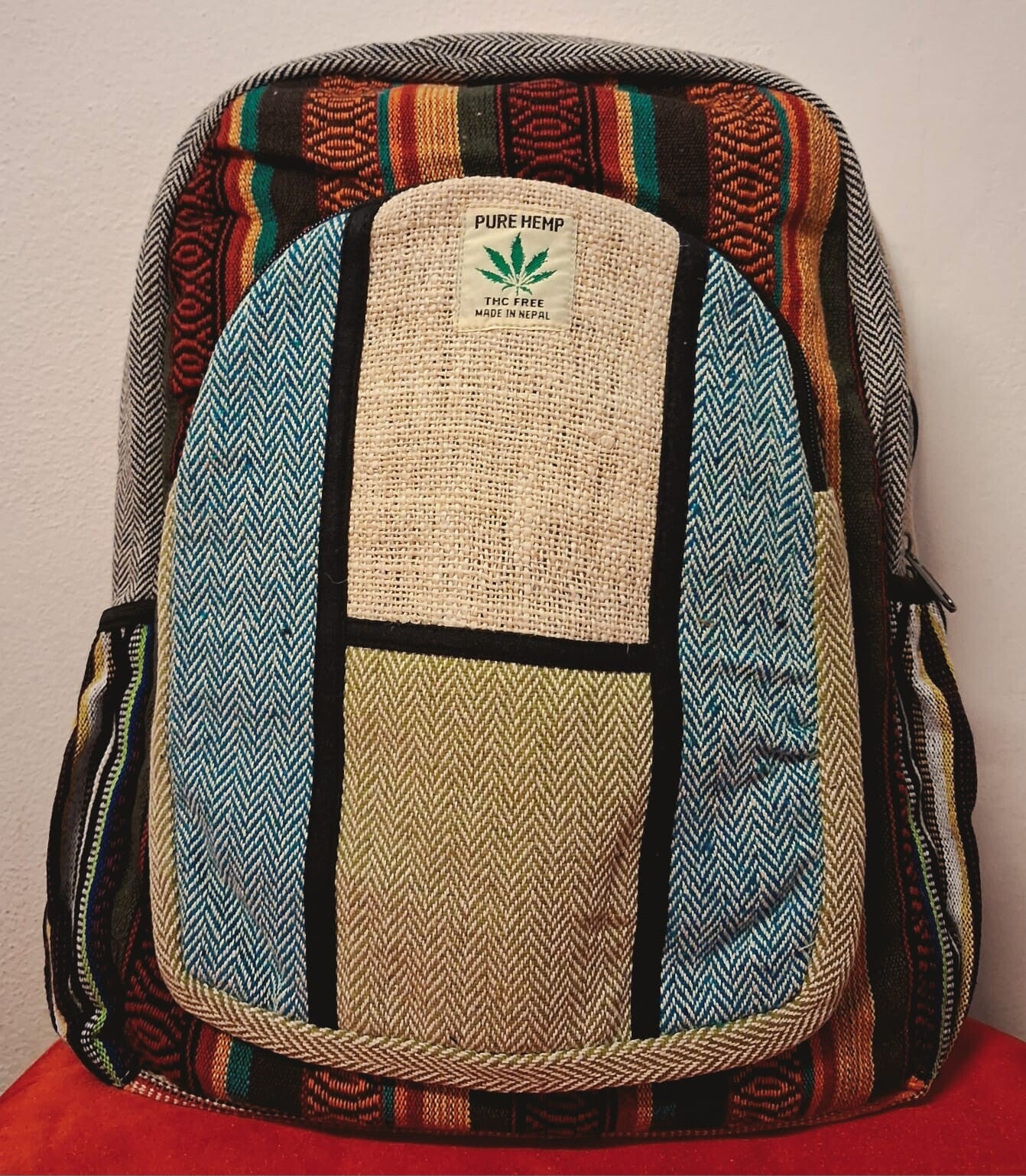 Zaino grande in canapa e cotone #9
