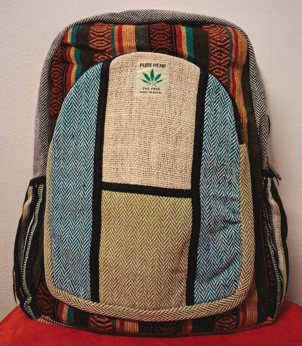 Zaino grande in canapa e cotone #9