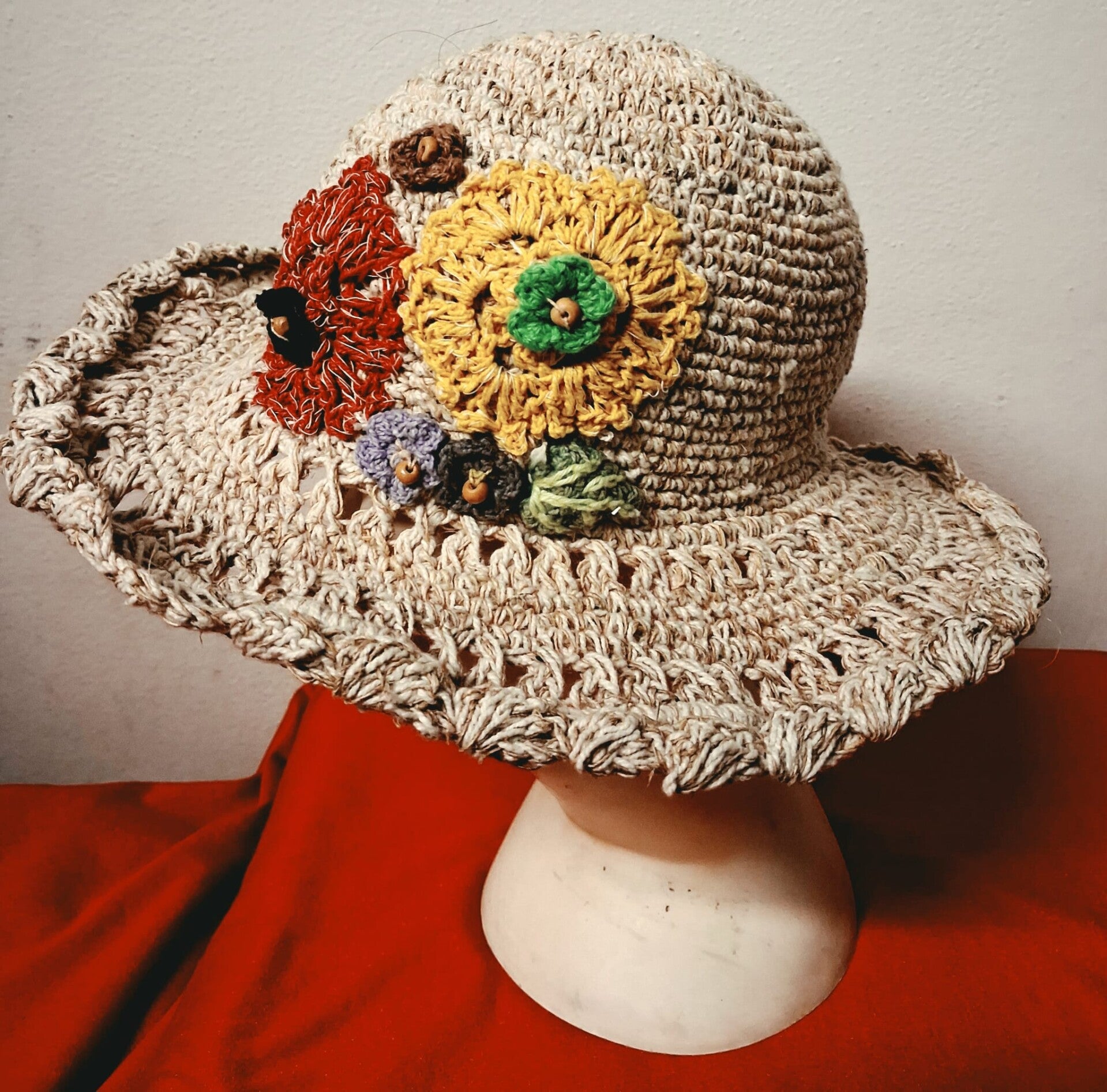 Cappello in canapa naturale e cotone bio fatto a mano#4
