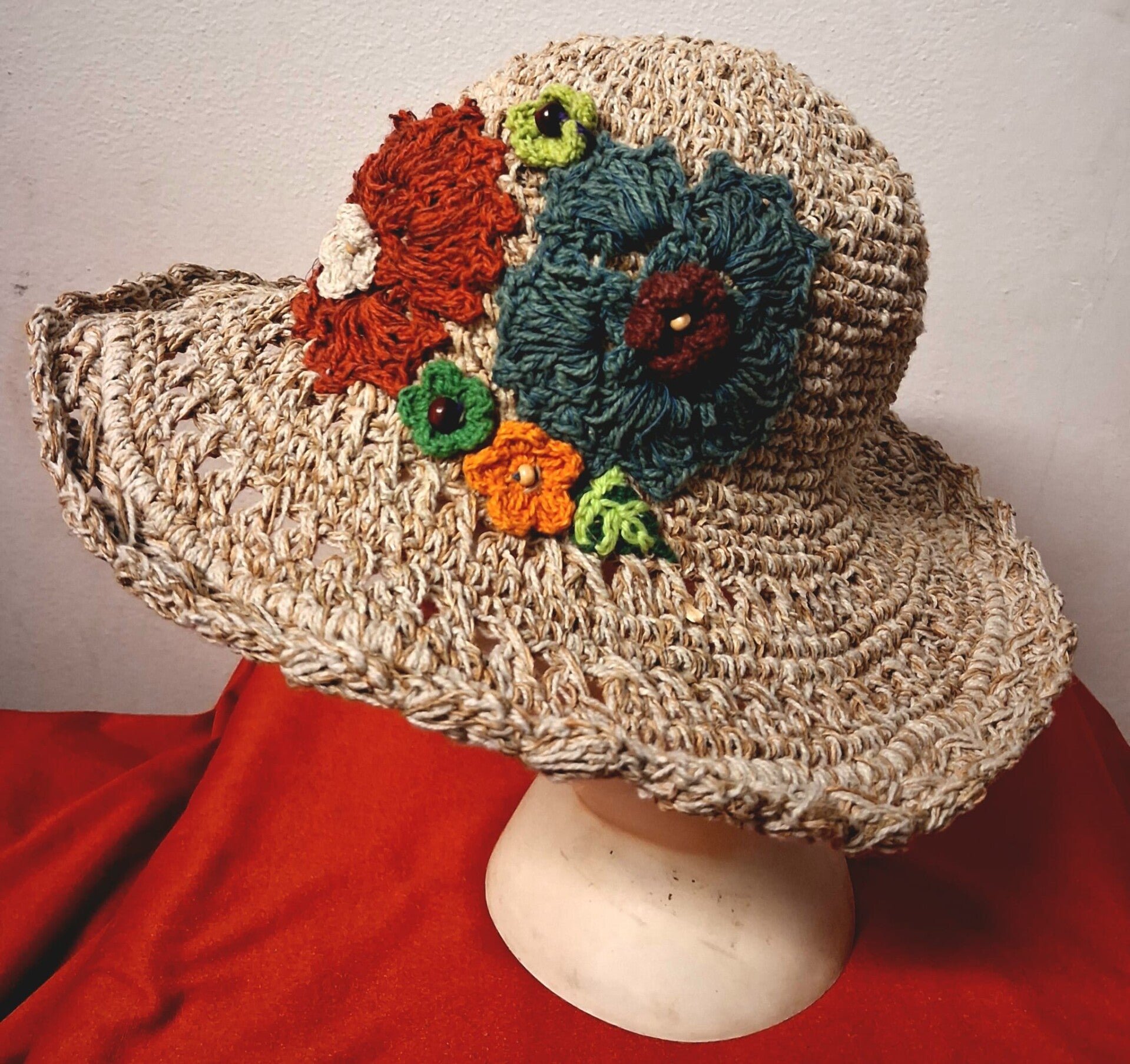 Cappello in canapa naturale e cotone bio fatto a mano#5