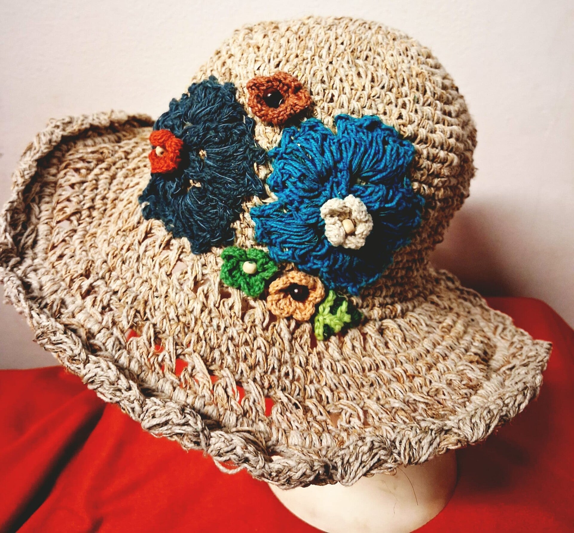 Cappello in canapa naturale e cotone bio fatto a mano#6