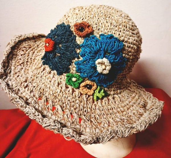 Cappello in canapa naturale e cotone bio fatto a mano#6