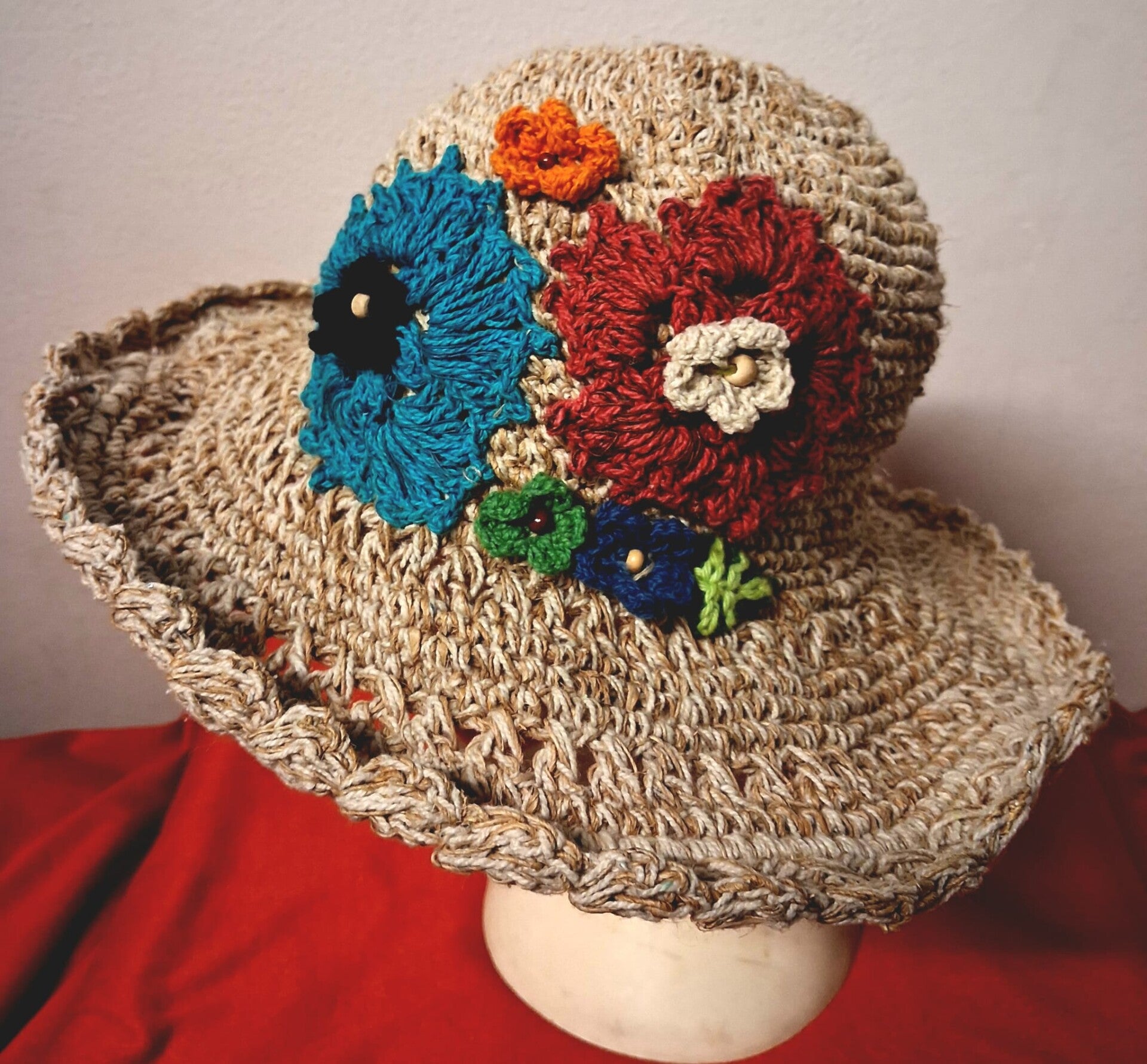 Cappello in canapa naturale e cotone bio fatto a mano#7