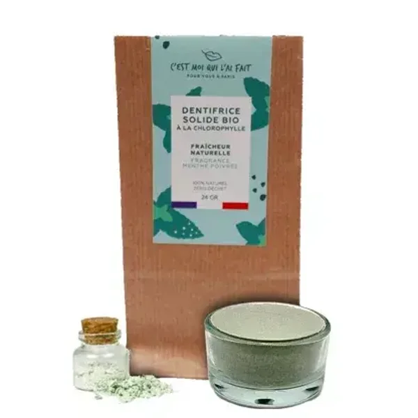 Dentifrice solide bio à la chlorophylle et menthe poivrée