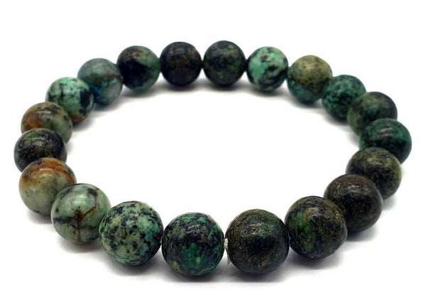 Bracelet Turquoise Africaine perles 10mm