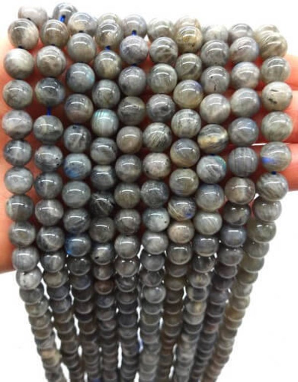 Perles Labradorite 'AA' 10mm sur fil 40cm