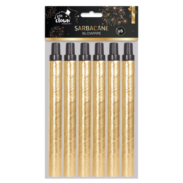 Sarbacanes - lot de 6 - or et noir