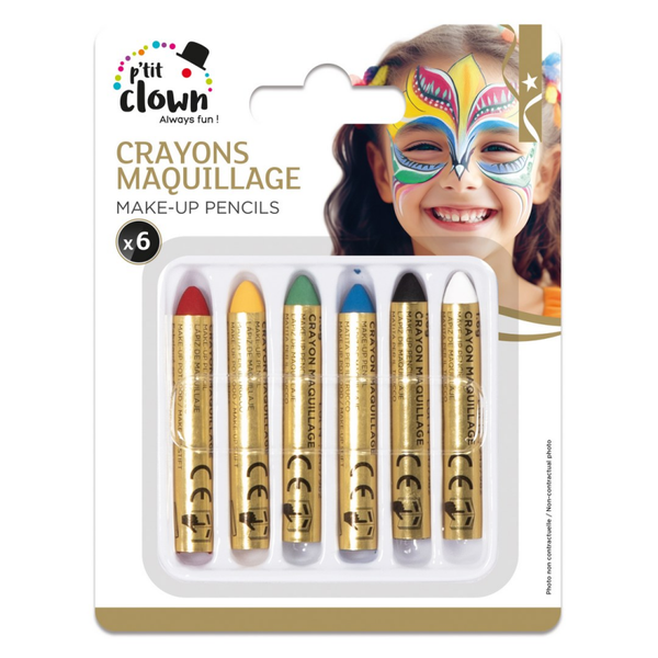 Crayon maquillage - crayons gras, lot de 6