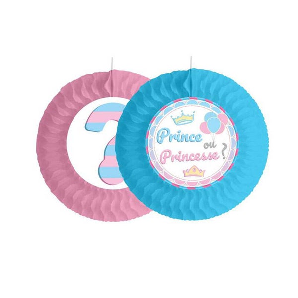 2 éventails 50 cm - message prince ou princesse ?