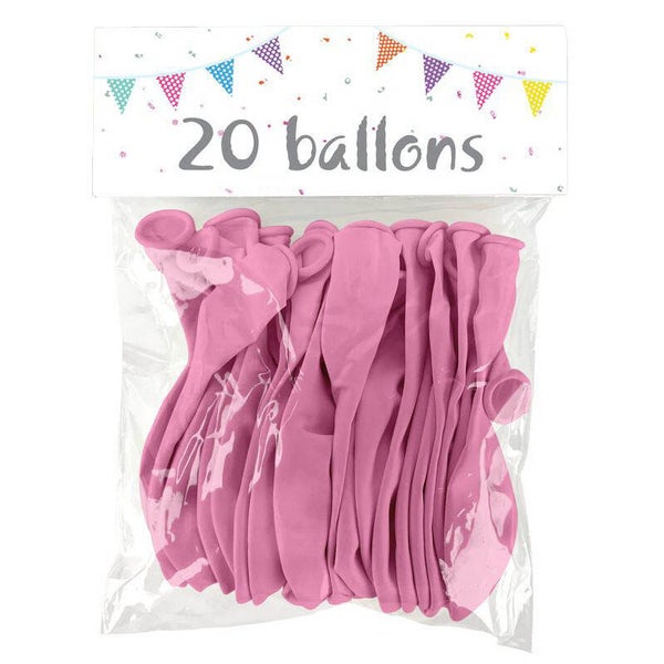 Ballons en latex rose 25 cm - lot de 20