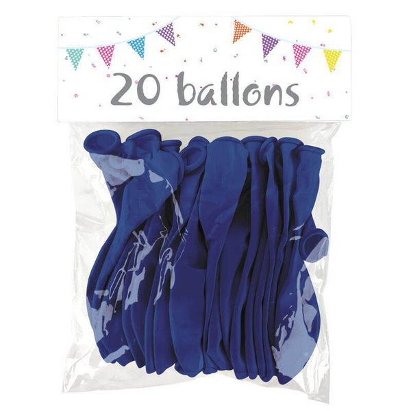 Ballons en latex bleu royal 25 cm - lot de 20