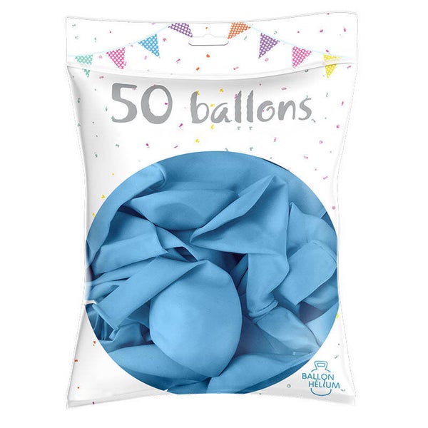 Ballons en latex bleu ciel 30cm - lot de 50