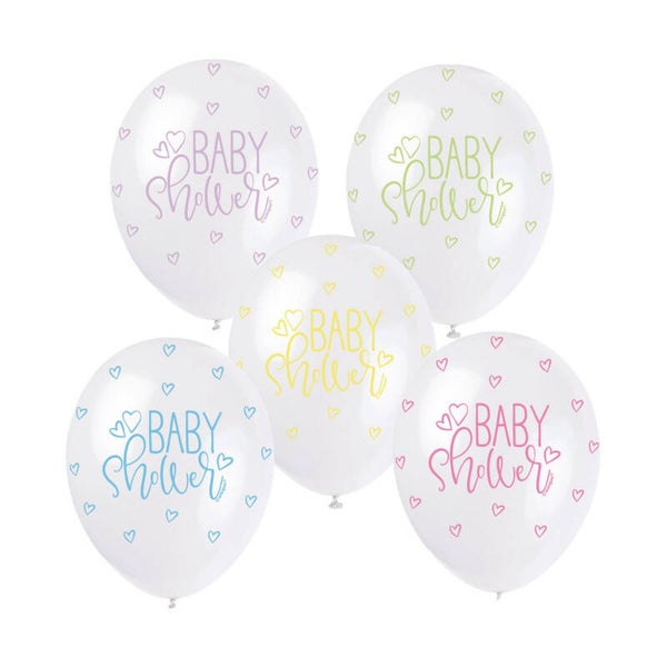 Ballon nacré pastel 30 cm - lot de 5 - baby shower
