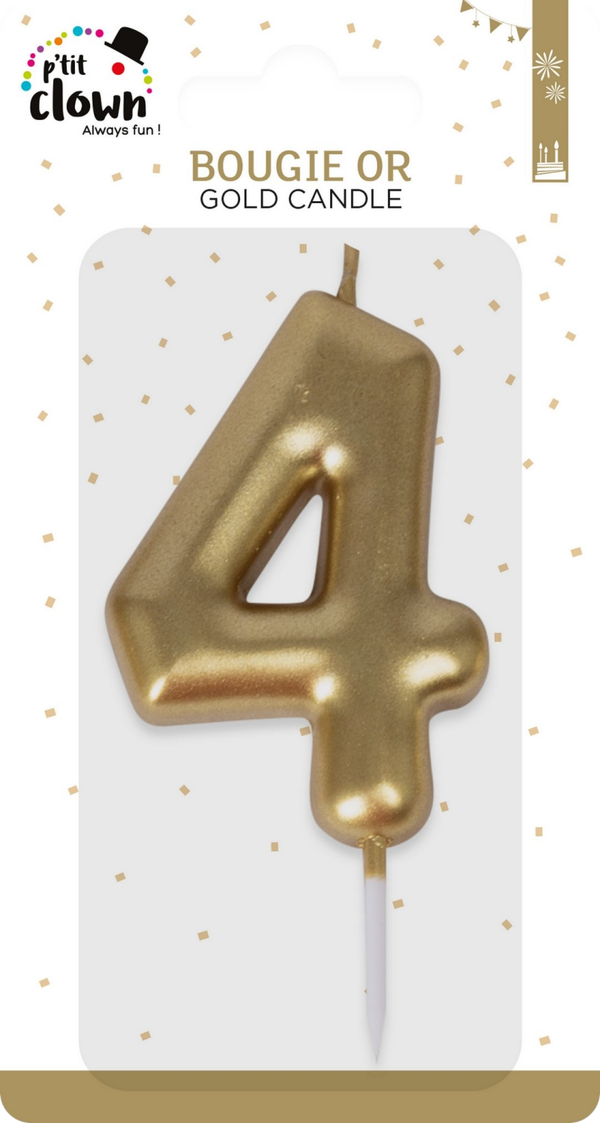 Bougie or - chiffre 4