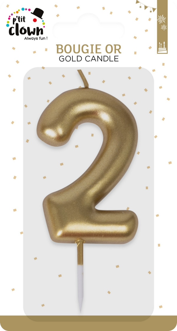 Bougie or - chiffre 2