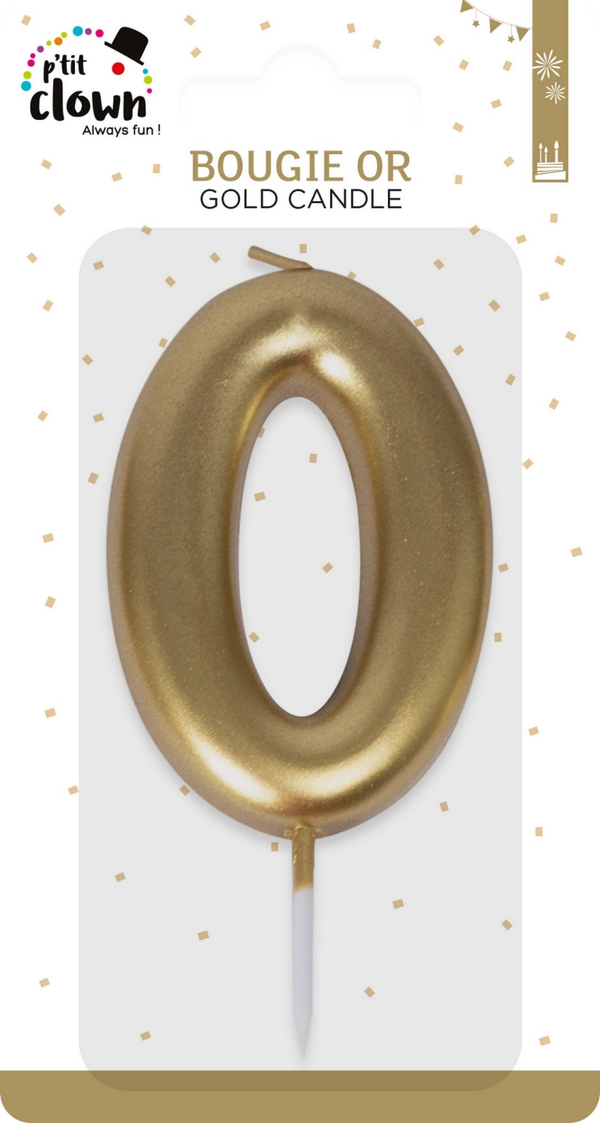 Bougie or - chiffre 0