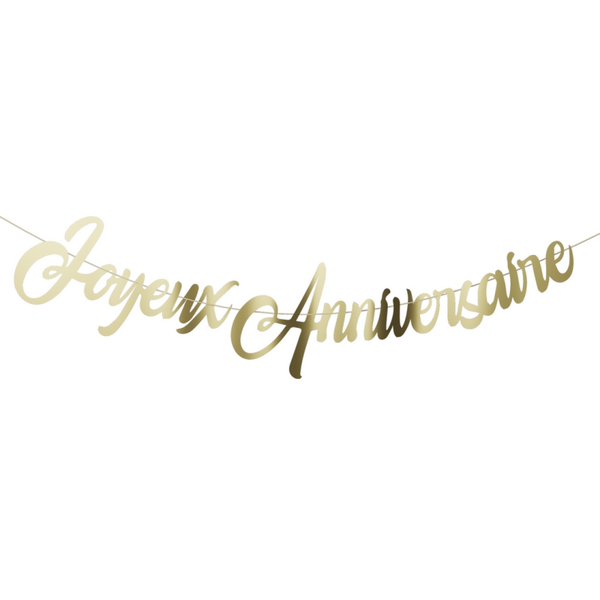 Guirlande joyeux Anniversaire - 2,5m - or