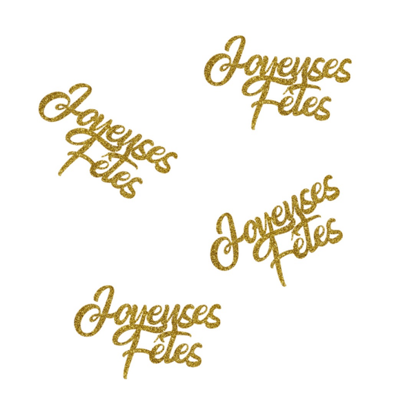 Confettis de table Joyeuses Fêtes - lot de 30 - or