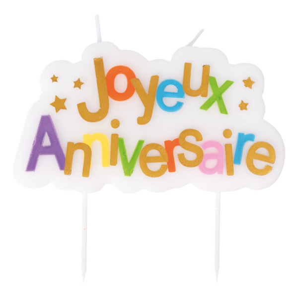Bougie Joyeux Anniversaire  - multicolore