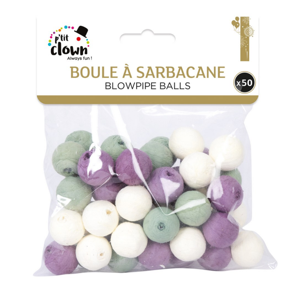 Boules à sarbacane multicolore  - lot de 50