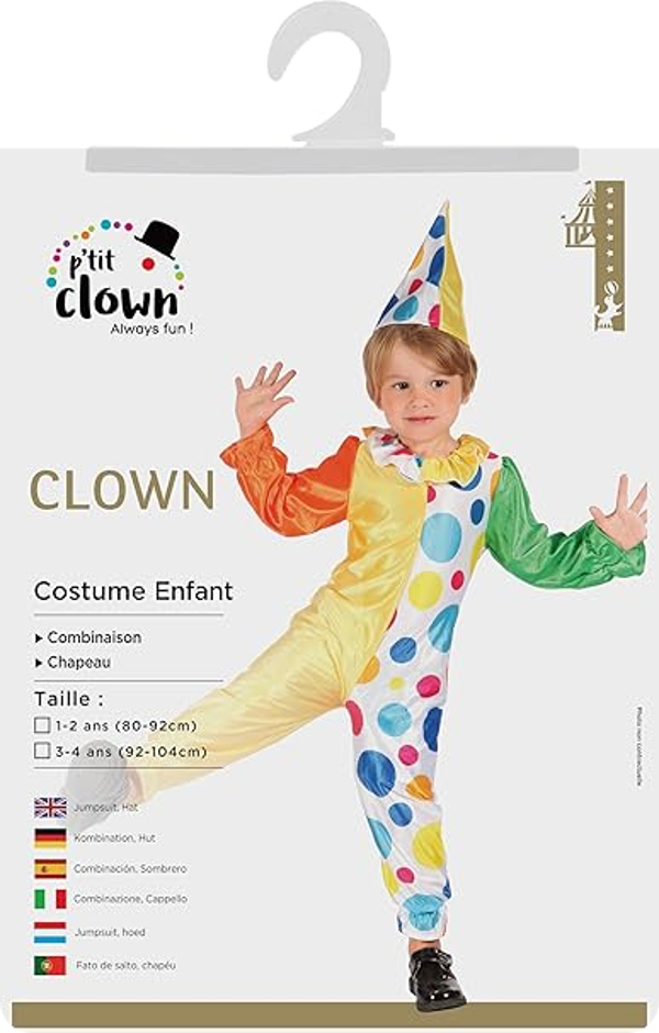 Déguisement de clown enfant - taille 3-4 ans