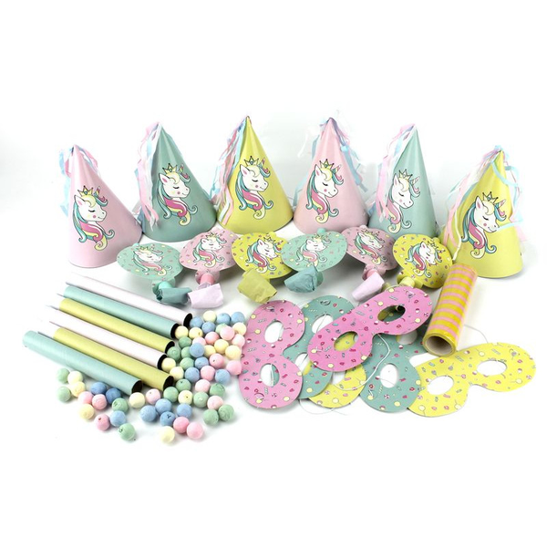 kit de fête- 6 Enfants licorne pastel