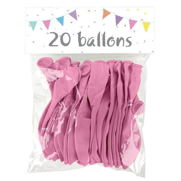 Ballons en latex rose ø 25 cm - lot de 20
