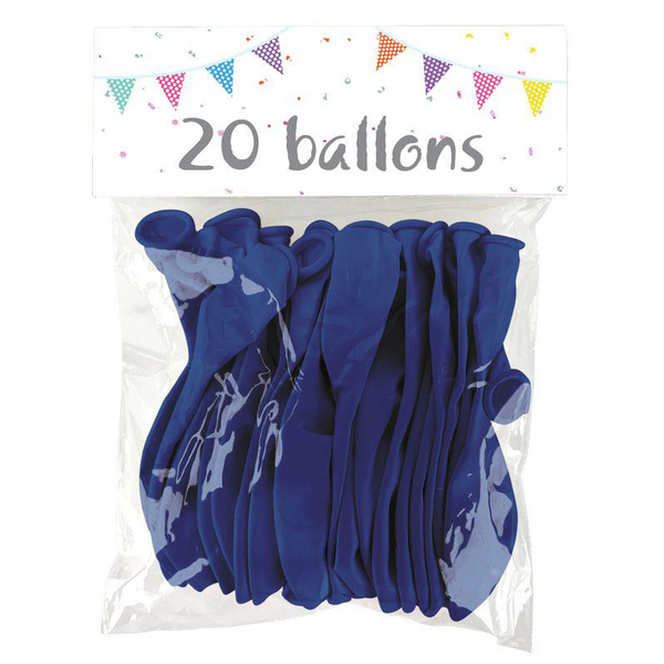 Ballons en latex bleu royal ø 25 cm - lot de 20