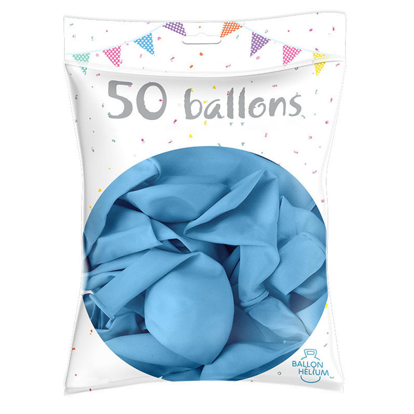Ballons en latex bleu ciel ø 30cm - lot de 50