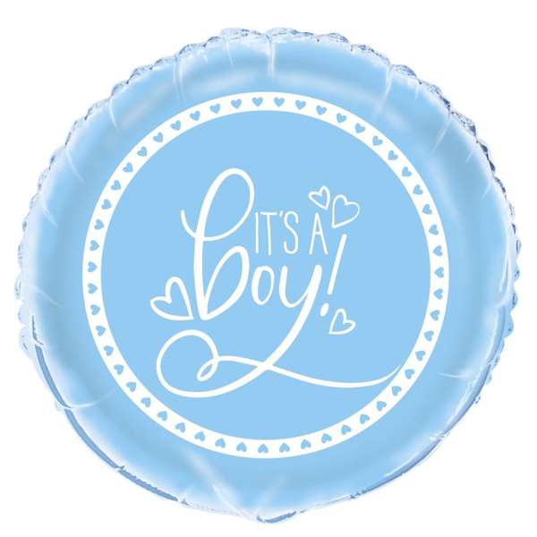 Ballon mylar bleu - ø 45 cm - it's a boy - baby shower