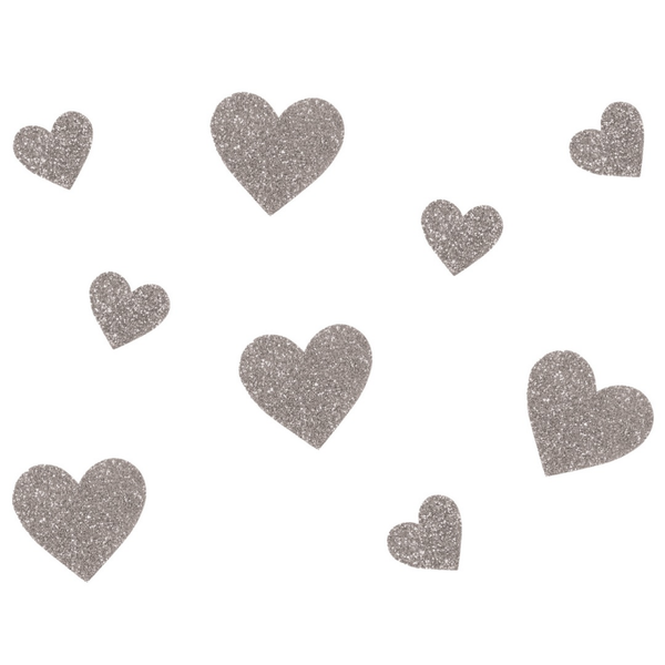 Confettis de table  coeur - lot de 50 - argent