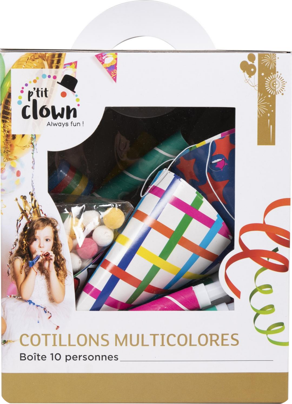 Cotillons boîte  10 personnes  - multicolore
