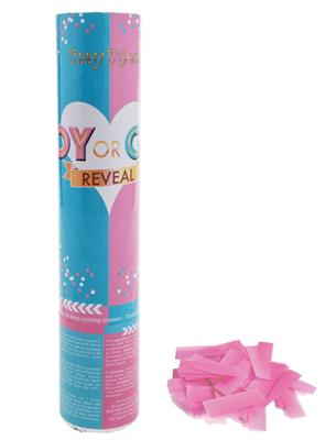 Canon à confettis 20 cm bébé rose
