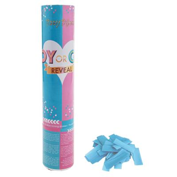Canon à confettis 20 cm bébé bleu