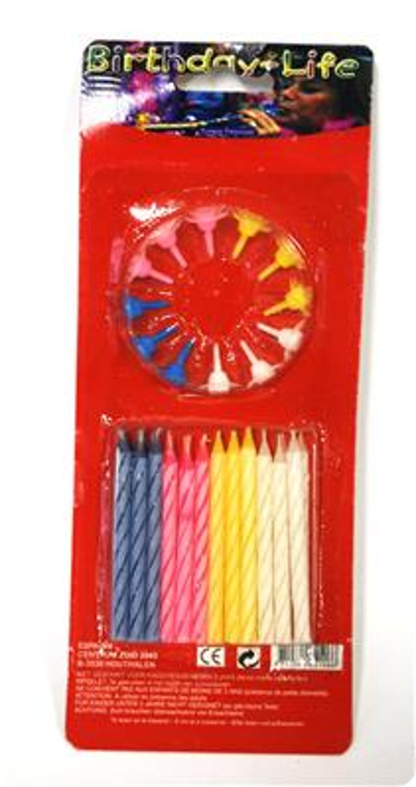 Bougies - lot de 12 - multicolore