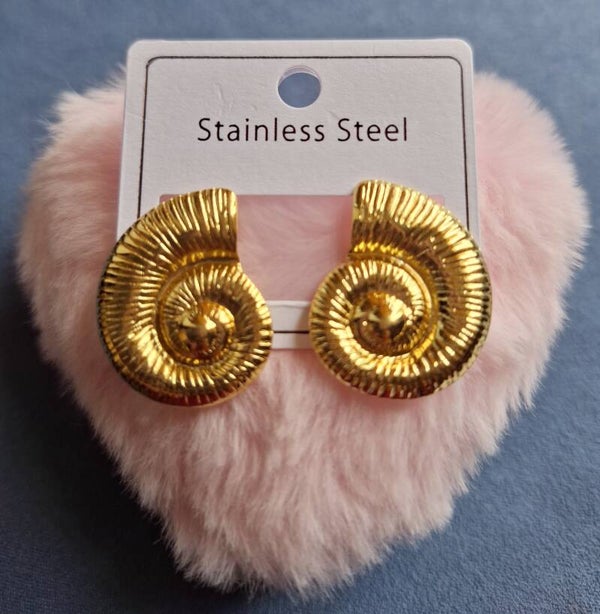 BOUCLES D'OREILLES  COQUILLAGE  &  ALYA - ACIER INOXYDABLES