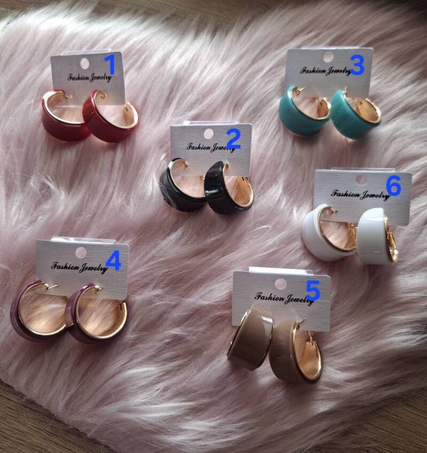 BOUCLES D'OREILLES CRÉOLE  COULEURS EN ACIER INOXYDABLES
