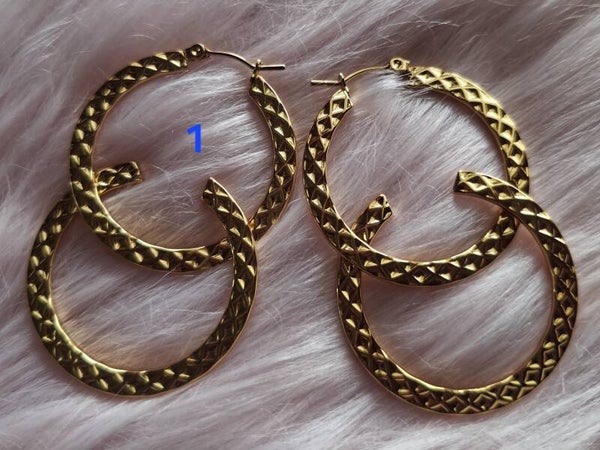 BOUCLES D'OREILLES CRÉOLE & GOUTTE D'EAU EN ACIER INOXYDABLES