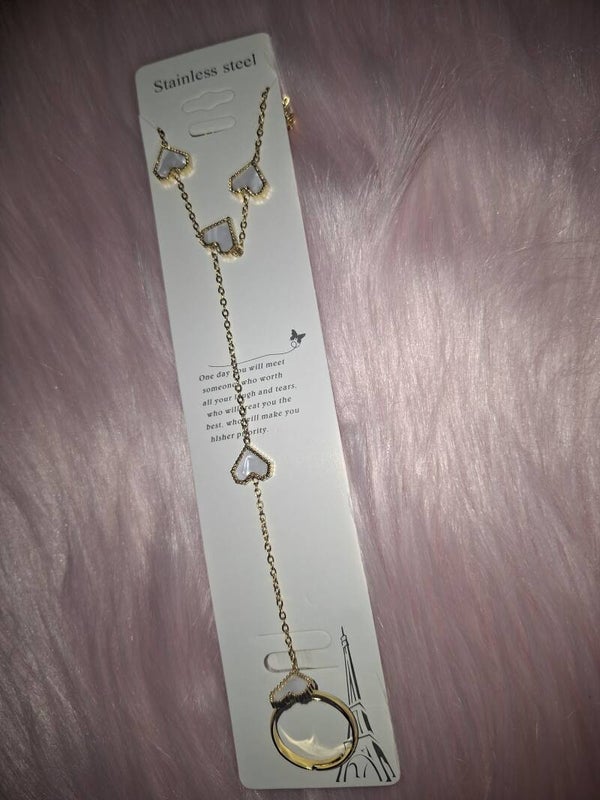 BRACELET MAJEUR CŒUR BLANC EN ACIER INOXYDABLES
