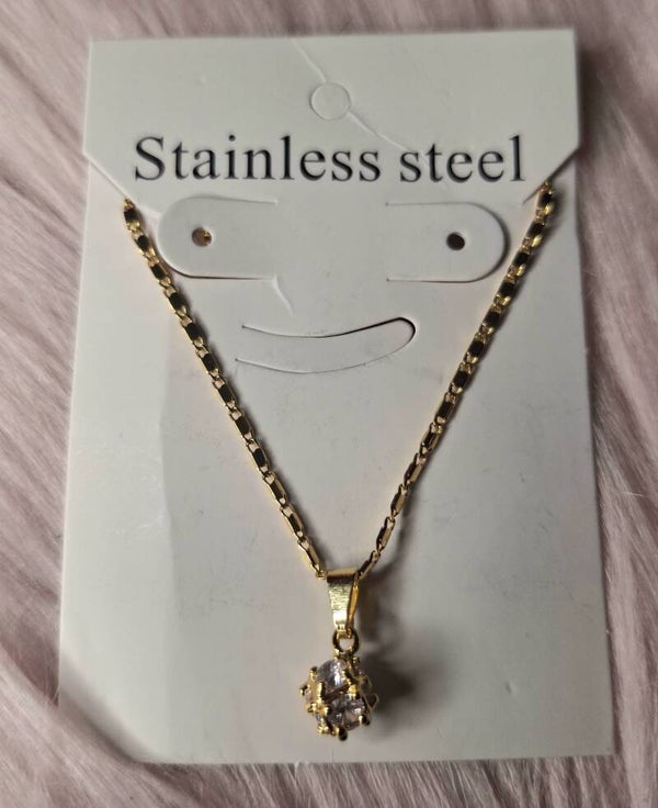 COLLIER CRYSTAL EN ACIER INOXYDABLES
