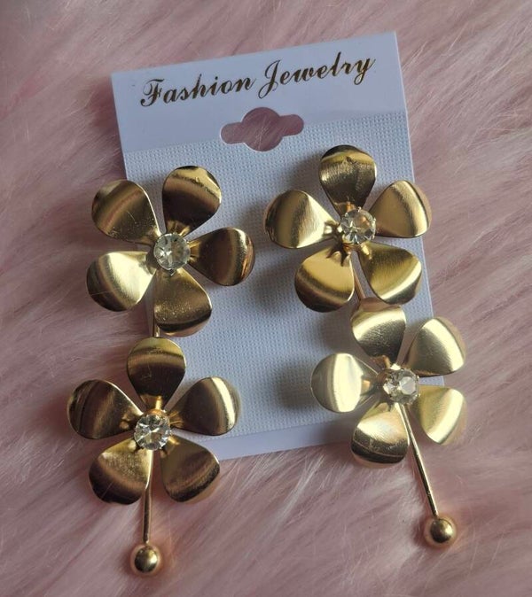 BOUCLES D'OREILLES FLEURISIA PENDANTE AVEC PIERRE