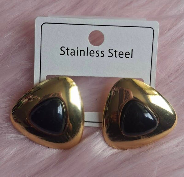 BOUCLES D'OREILLES VICTORIA  EN PIERRE NOIR