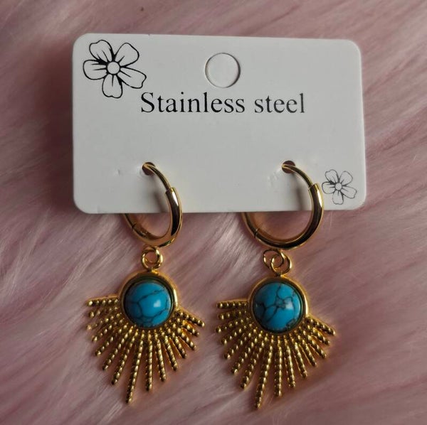 BOUCLES D'OREILLES ÉVENTAIL TURQUOISE
