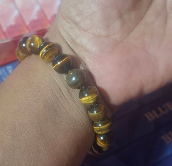 BRACELET ŒIL DE TIGRE  MOYEN  EN ACIER INOXYDABLES