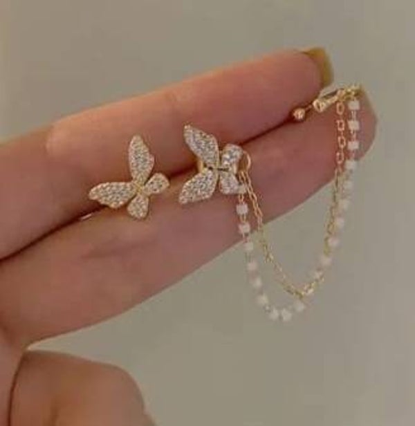 BOUCLES D'OREILLES PAPILLON  EN FANTAISIE