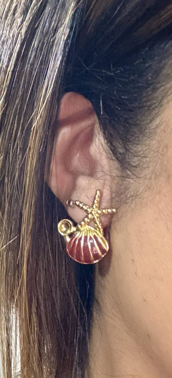 BOUCLES D'OREILLES COQUILLAGE ROSE