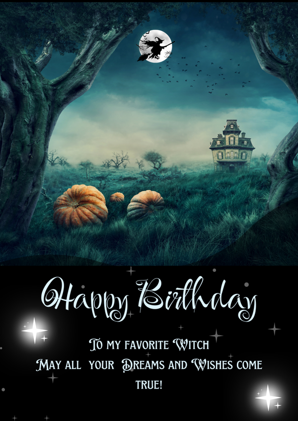 Kaart Birthday Witch