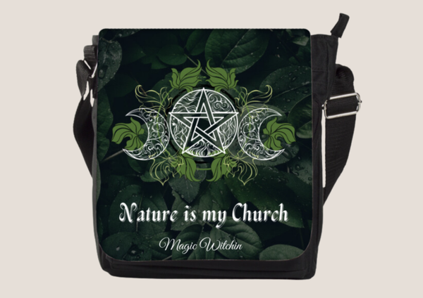 Schouder tas "Nature is my Church"