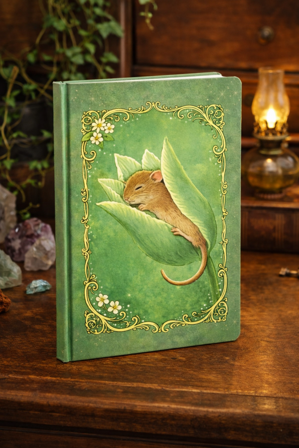 Journal dwergmuisje in groene bloem